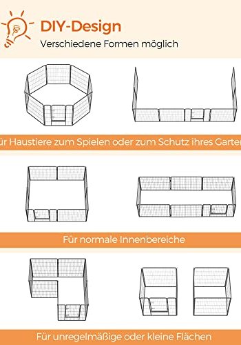 FEANDREA kravlegrd til kledyr, hunde, kaniner og smdyr, til inde og ude brug - gr jern