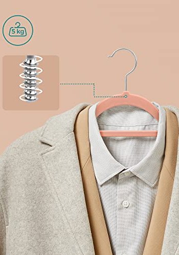 SONGMICS tjbjle, skridsikker, m. 360° drejekroge - lyserd fljl stof (st med 50)