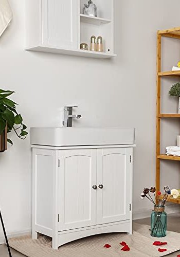 VASAGLE Elmea badevrelsesunderskab, m. 2 lger, 1 hylde - hvid MDF