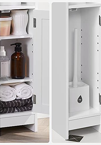 VASAGLE badevrelsesskab, m. 1 lge og 3 hylder - hvid MDF