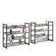 SONGMICS skohylde, stabelbar, 4 justerbare mesh-hylder flad eller vinklet - sort stl (st med 2)