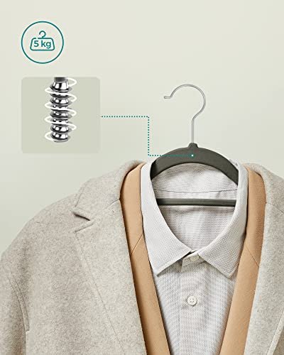 SONGMICS tjbjle, skridsikker, m. bindestang og 360° drejelig krog - gr fljl stof (st med 20)