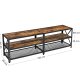 VASAGLE TV-bord, m. 2 hylder - rustik brun spnplade og sort stl (140x39,2)