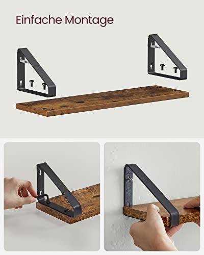 VASAGLE vghylde, rektangulr - brun MDF og sort stl (st med 3)