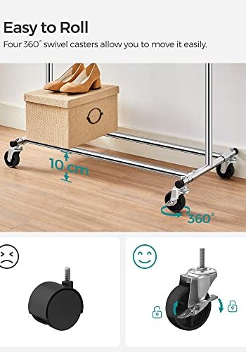 SONGMICS tjstativ, m. forlngelig bjlestang, hjul - slv stl