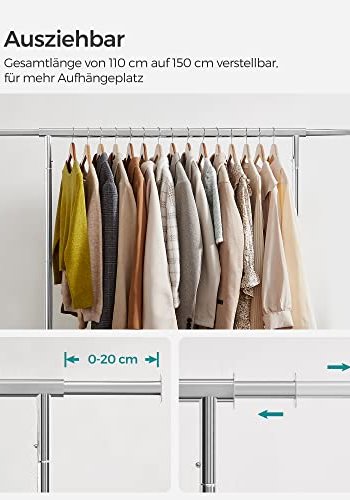 SONGMICS Heavy Duty tjstativ, m. justerbar bjlestang og hjul - slv forkromet stl