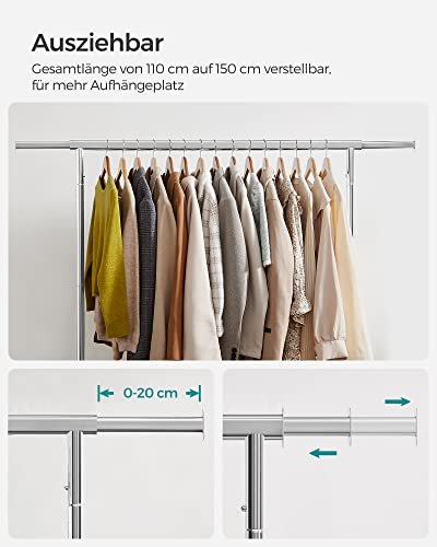 SONGMICS Heavy Duty tjstativ, m. justerbar bjlestang og hjul - slv forkromet stl