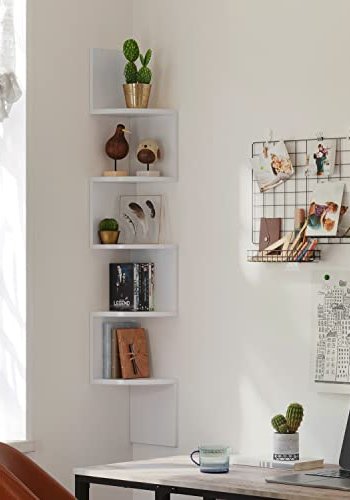 VASAGLE hjrne vghylde - hvid spnplade