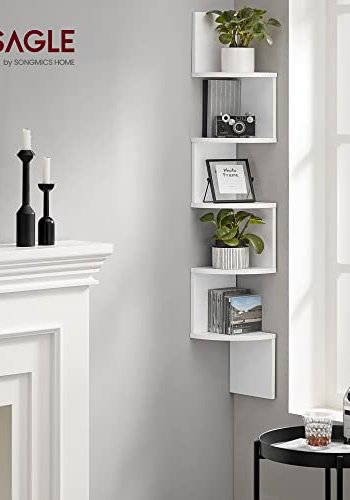 VASAGLE hjrne vghylde - hvid spnplade