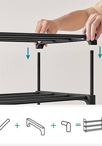 SONGMICS skohylde, m. 3 hylder - sort stl