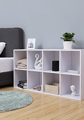 VASAGLE bogreol, m. 8 rum - hvid spnplade