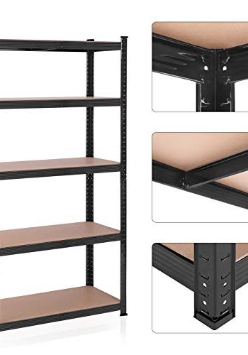 SONGMICS reol til redskabsrum, m. 5 hylder - MDF og sort stl