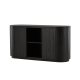 VIND COLLECTION Fjällbacka sknk, m. 2 lger og hylder - sort egefinér/MDF (160x48)