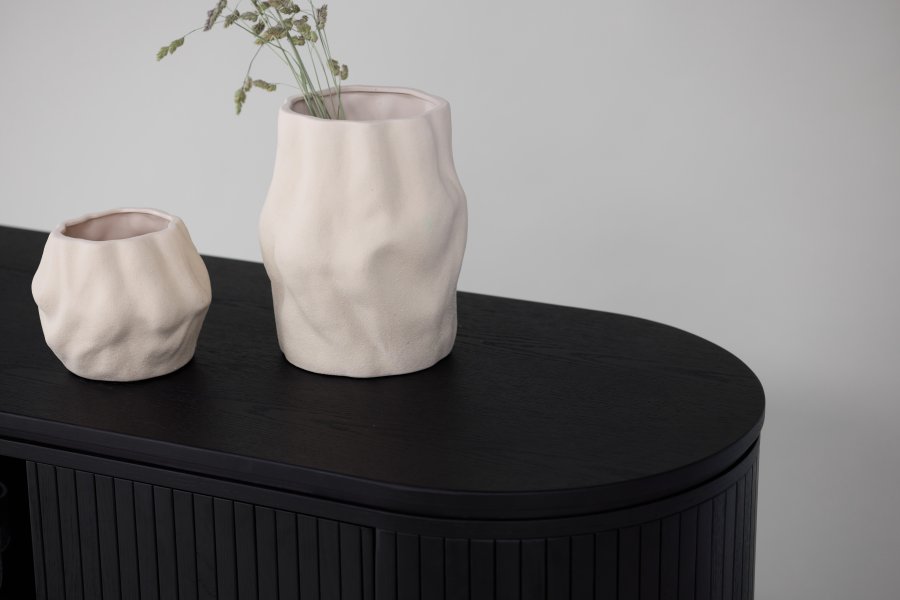 VIND COLLECTION Fjällbacka sknk, m. 2 lger og hylder - sort egefinér/MDF (160x48)