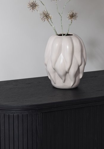 VIND COLLECTION Fjällbacka TV-bord, m. 2 lger og hylder - sort egefinér/MDF (160x48)