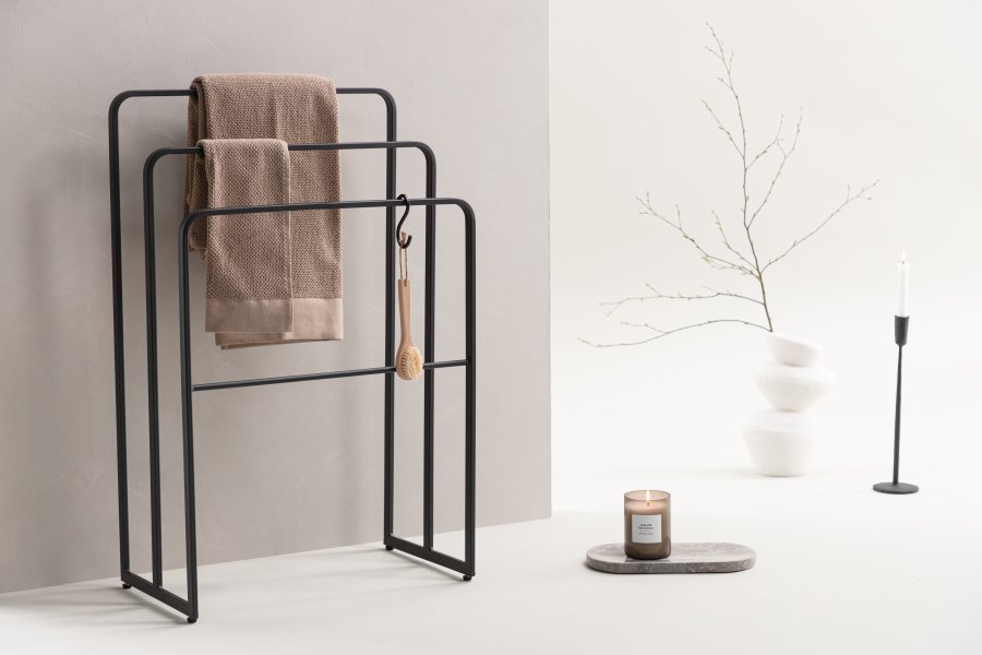 VIND COLLECTION Drammen M hndkldestativ - sort stl (H:84)