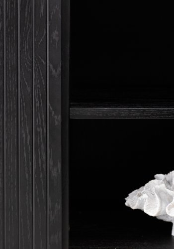 VIND COLLECTION Björkön sknk, m. 3 lger og 2 hylder - sort finér og sort stl (150x42)