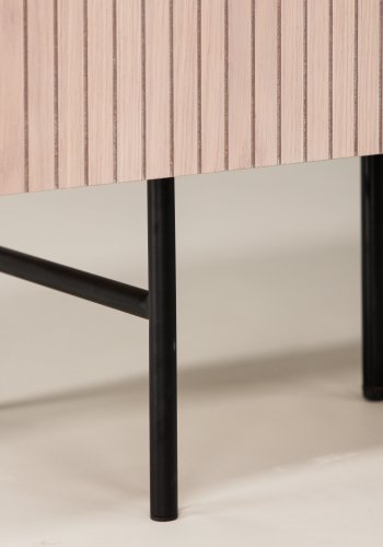 VIND COLLECTION Björkön sknk, m. 3 lger og 2 hylder - hvidkalket finér og sort stl (150x42)