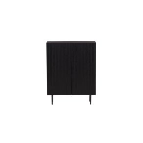 VIND COLLECTION Björkön Hjt skab, m. 2 lger og 3 hylder - sort finér og sort stl