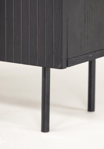 VIND COLLECTION Björkön Hjt skab, m. 2 lger og 3 hylder - sort finér og sort stl