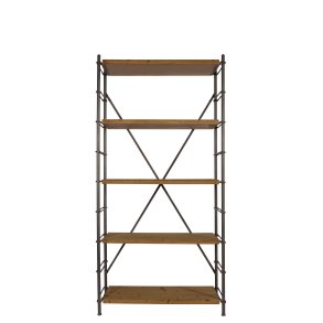 DUTCHBONE Iron reol, m. 4 hylder - natur tr og jern