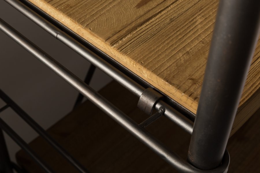 DUTCHBONE Iron reol, m. 4 hylder - natur tr og jern