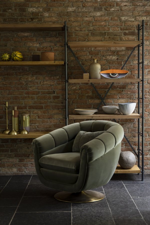 DUTCHBONE Iron reol, m. 4 hylder - natur tr og jern