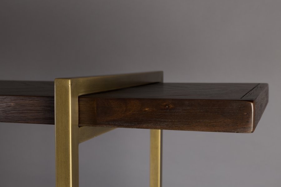 DUTCHBONE Klasse reol, m. 4 hylder - brun sildeben tr og guld stl