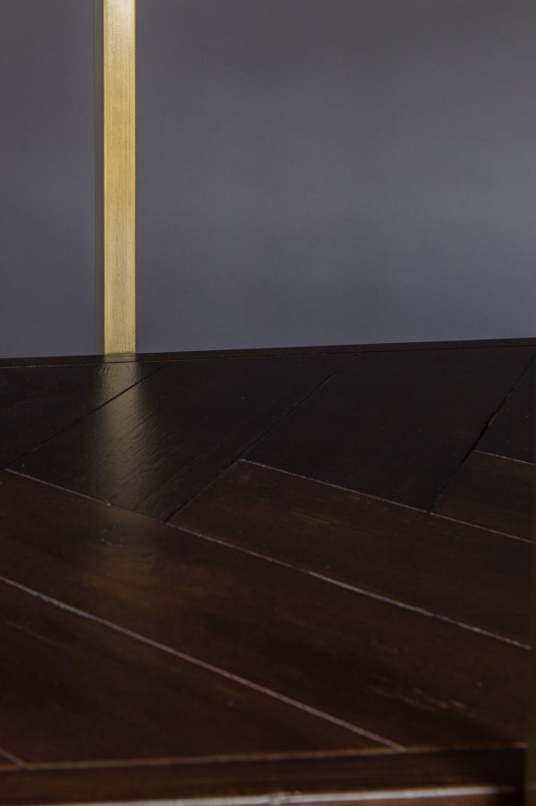 DUTCHBONE Klasse reol, m. 4 hylder - brun sildeben tr og guld stl