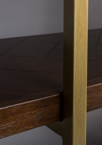 DUTCHBONE Klasse reol, m. 4 hylder - brun sildeben tr og guld stl