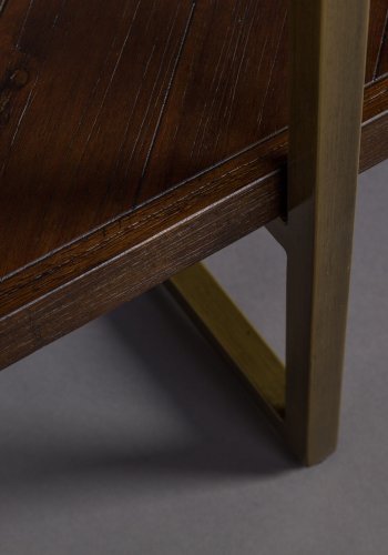 DUTCHBONE Klasse reol, m. 4 hylder - brun sildeben tr og guld stl