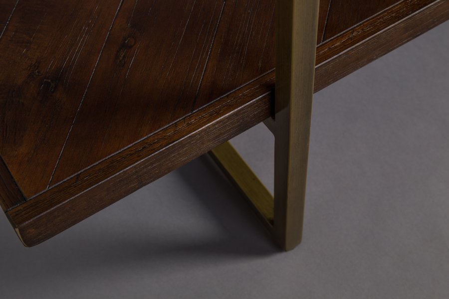 DUTCHBONE Klasse reol, m. 4 hylder - brun sildeben tr og guld stl