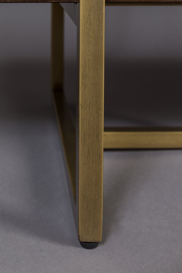 DUTCHBONE Klasse reol, m. 4 hylder - brun sildeben tr og guld stl