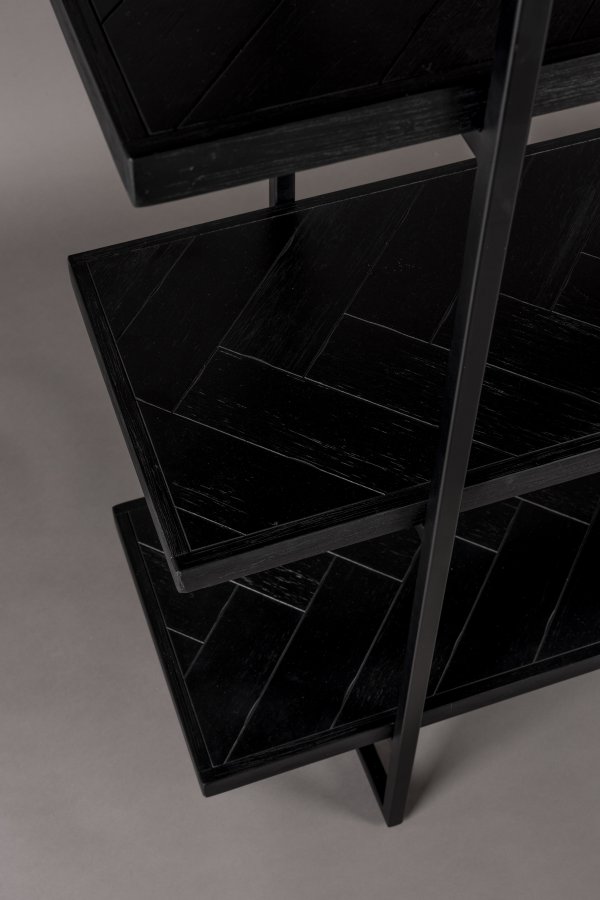 DUTCHBONE Klasse reol, m. 4 hylder - sort sildeben tr og sort stl