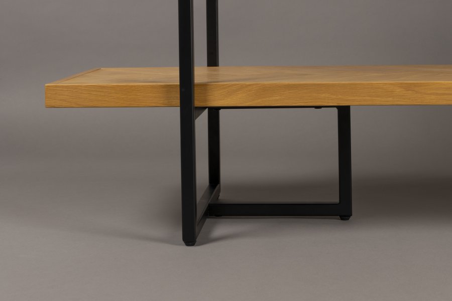 DUTCHBONE Klasse reol, m. 4 hylder - natur sildeben egetr og sort stl