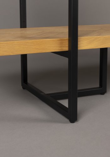 DUTCHBONE Klasse reol, m. 4 hylder - natur sildeben egetr og sort stl