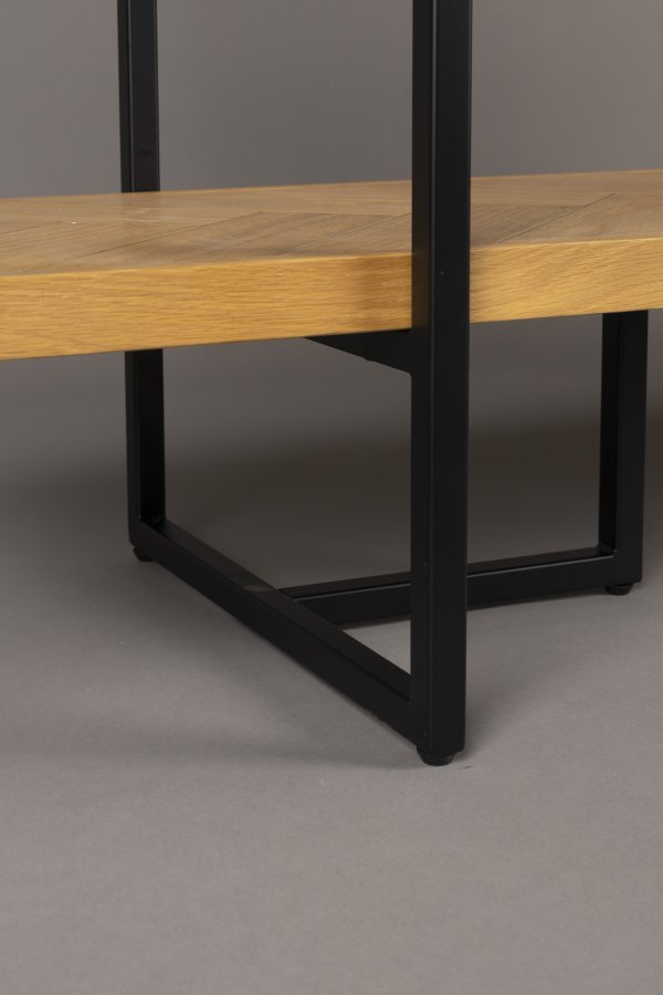 DUTCHBONE Klasse reol, m. 4 hylder - natur sildeben egetr og sort stl