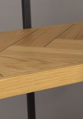 DUTCHBONE Klasse reol, m. 4 hylder - natur sildeben egetr og sort stl