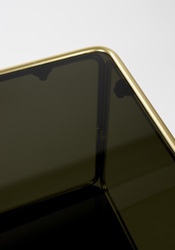 WHITE LABEL LIVING Liah Gold reol, m. 3 hylder - rgfarvet gr glas og guld jern