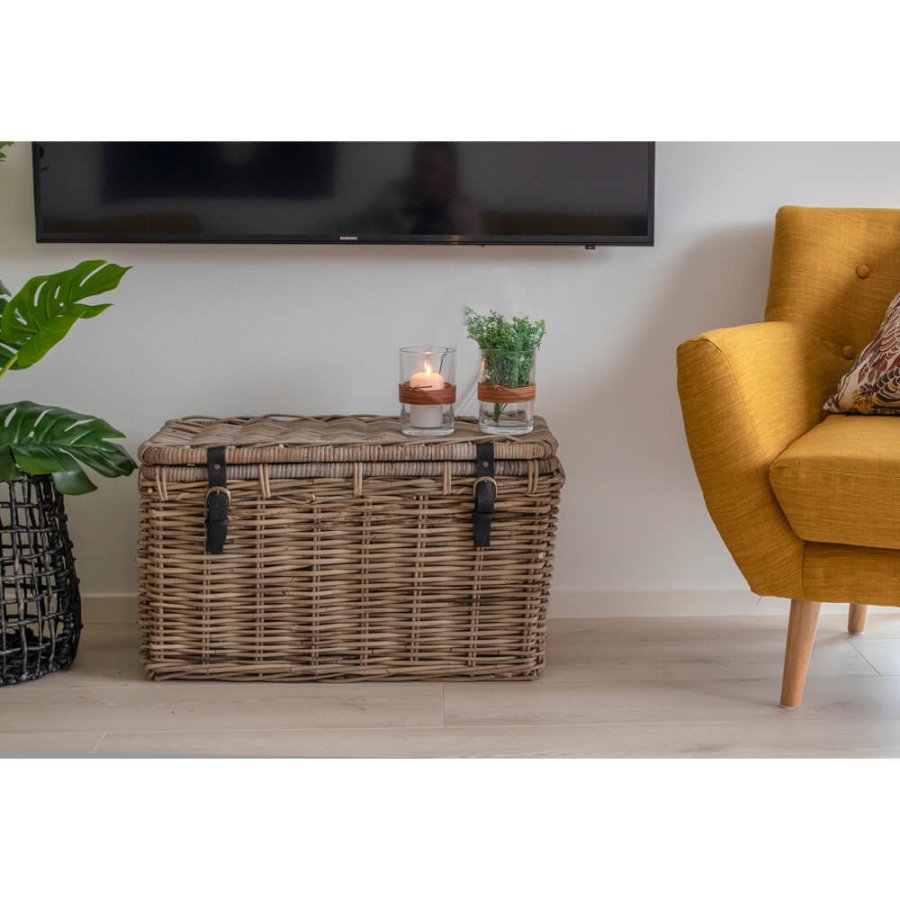 HOUSE NORDIC Depok opbevaringskurve - gr rattan, rektangulr (st á 3)