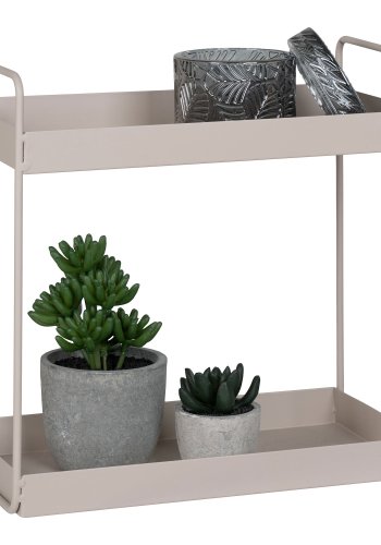 HOUSE NORDIC Stende Dobbelthylde, stl, sand, 2 hylder, 30x15x31 cm