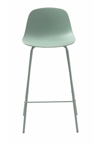 UNIQUE FURNITURE Whitby counterstol, m. rygln og fodsttte - stvet grn polypropylen og metal