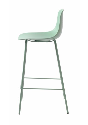 UNIQUE FURNITURE Whitby counterstol, m. rygln og fodsttte - stvet grn polypropylen og metal