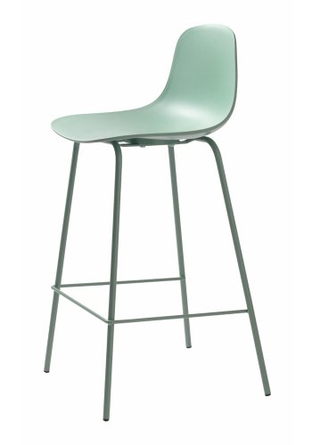 UNIQUE FURNITURE Whitby counterstol, m. rygln og fodsttte - stvet grn polypropylen og metal