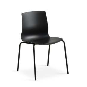 Liv spisebordsstol - sort PVC og sort metal