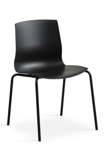 Liv spisebordsstol - sort PVC og sort metal