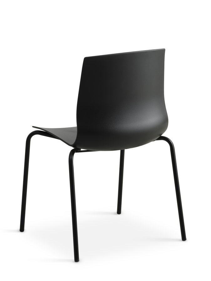 Liv spisebordsstol - sort PVC og sort metal