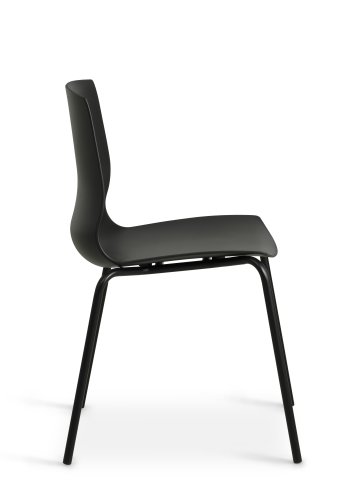 Liv spisebordsstol - sort PVC og sort metal