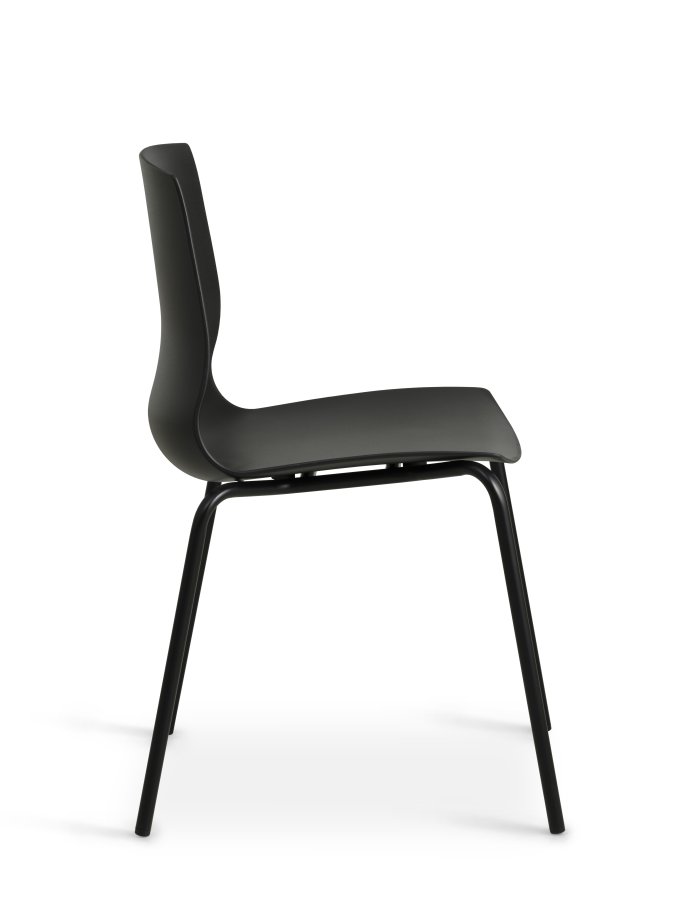 Liv spisebordsstol - sort PVC og sort metal