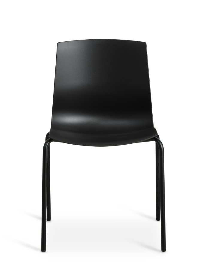 Liv spisebordsstol - sort PVC og sort metal